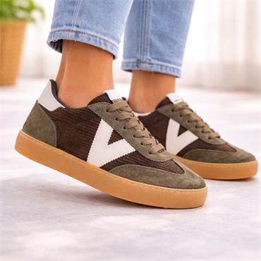 Victoria Berlin Corduroy Gumsole Trainer - Khaki